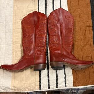 Justin Boots Red Heeled Cowboy Boots